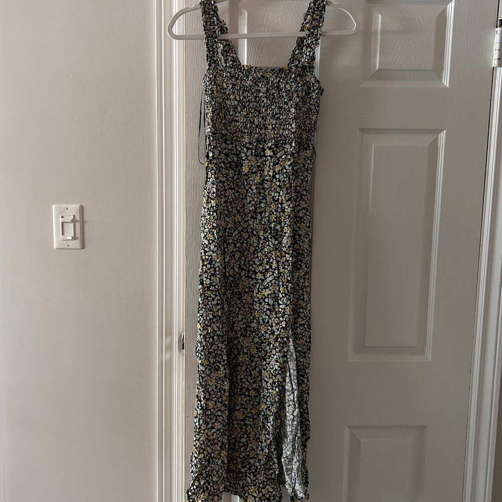 2/$20 Linen-blend Zara Floral Dress, X-Small